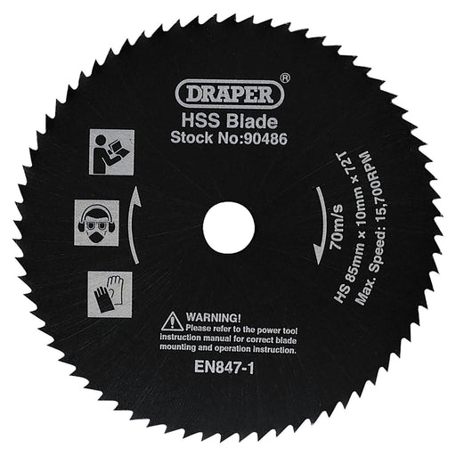 Draper HSS Saw Blade, 85mm 90486 Draper - Town Tools 