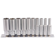 Draper Metric Deep Socket on Metal Rail, 1/4" Sq. Dr. (10 Piece) 16399 Draper - Town Tools 