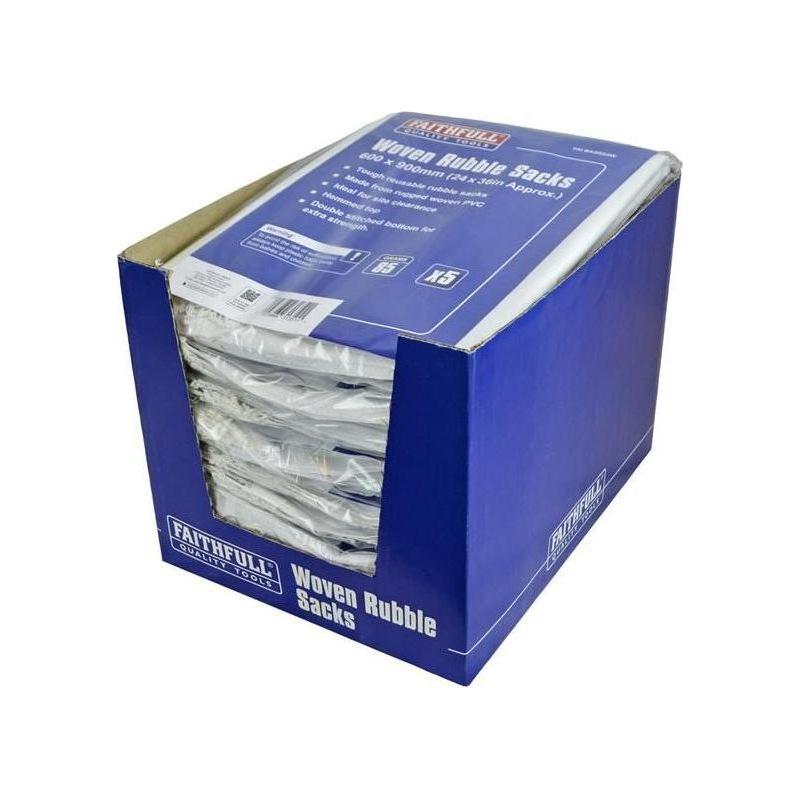 Faithfull Woven White Rubble Sacks (Pack 5) Faithfull - RockBottom Northampton
