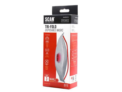 Scan Tri Fold Valved Disposable Mask FFP3 (Pack 3) Scan - RockBottom Nothampton