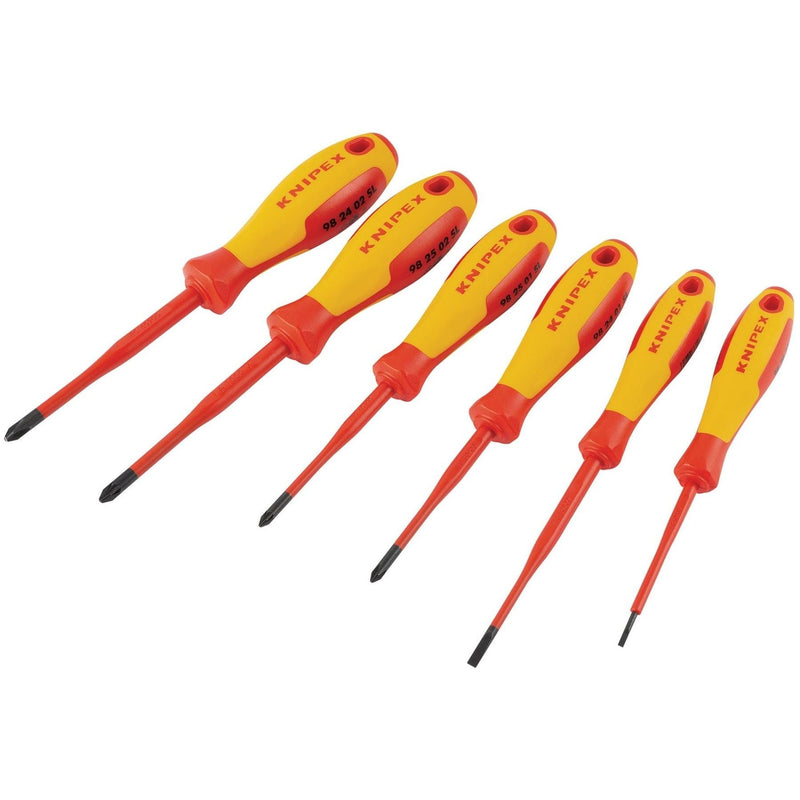 Draper 90235 KNIPEX 00 20 12 VO4 VDE Slotted/Phillips®/Pozidriv® Screwdriver Set, 6 Parts