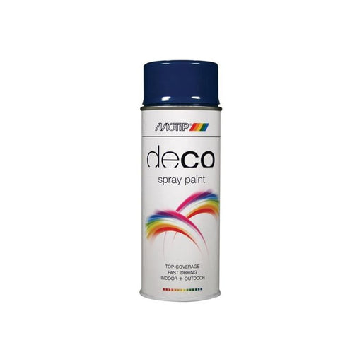 Motip® Deco Spray Paint High Gloss RAL 5010 Gentian Blue 400ml MOTIP® - RockBottom Northampton