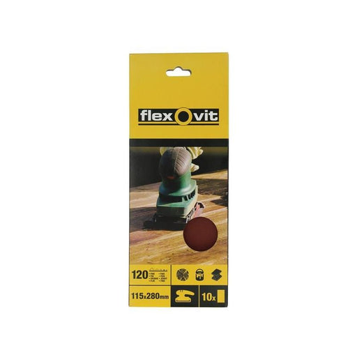 Flexovit 1/2 Sanding Sheets Orbital Plain Fine 120 Grit (Pack 10) Flexovit - RockBottom Northampton