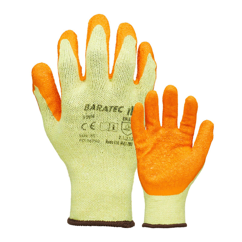 Baratec Latex Gripper Glove Orange/Yellow - size 11/2XL