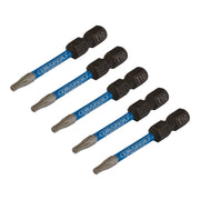 Draper 05649 Draper Expert TX-STAR® Impact Screwdriver Bits, T10 x 50mm, 1/4" Hex (Pack of 5)