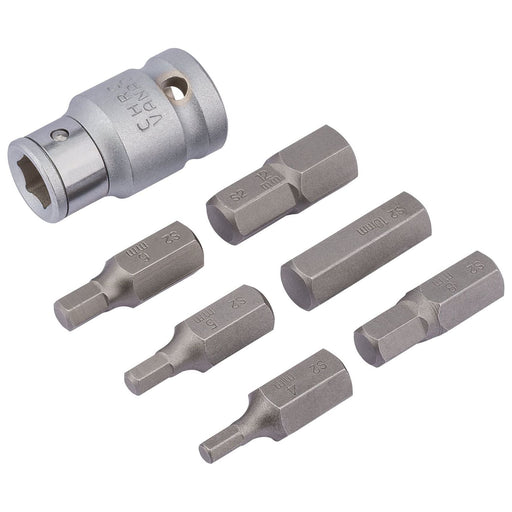 Draper 83565 Draper Expert Metric Hexagon Bit Set, 1/2" Sq. Dr. (7 Piece)