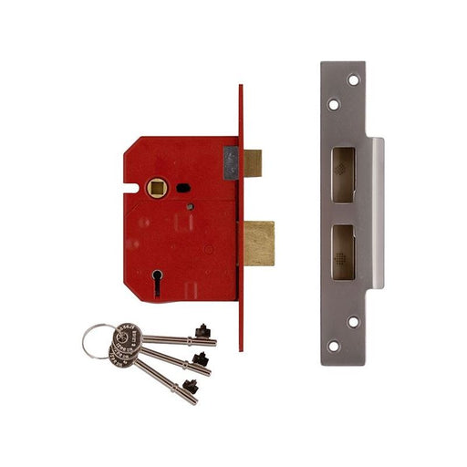 Union 2234E 5 Lever BS Mortice Sashlock Satin Chrome Finish 79.5mm 3in Box UNION - RockBottom Northampton