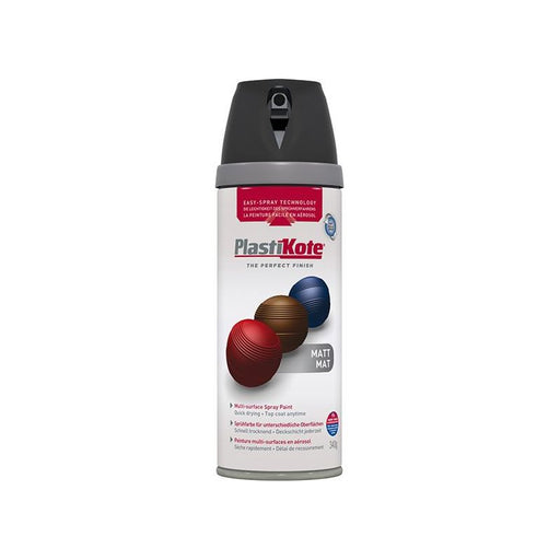 Plastikote Twist & Spray Matt Black 400ml PlastiKote - RockBottom Nothampton