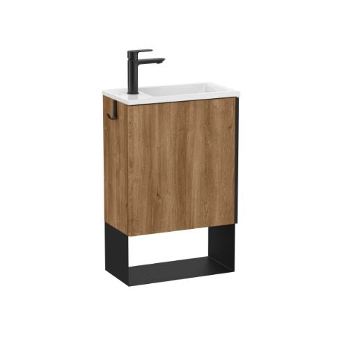 Roca Mini-Pro 450mm Basin & Unit 450x250mm 1Dr Western Oak