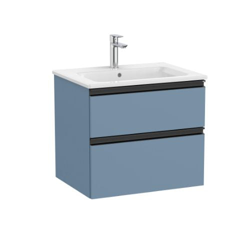 Roca The Gap V/Unit 2Drw 600mm Matt Blue / Black Handle - Unit Only