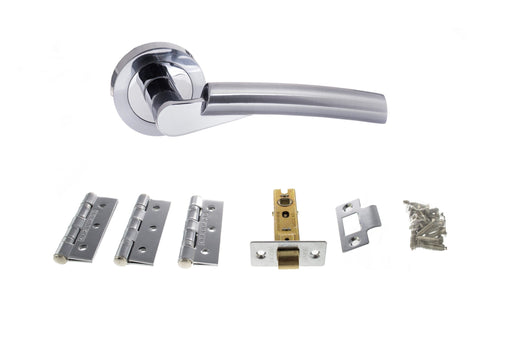 Atlantic Florida Door Pack Bundle (2.5" Latch, 3"x2" Hingesx3) - Satin Chrome/Polished Chrome