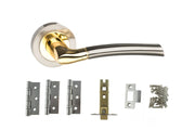 Atlantic Indiana Door Pack Bundle (3" Latch + 3"x2" Hingesx3) - Satin Nickel/Polished Brass