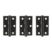 Atlantic Ball Bearing Hinges 3" x 2" x 2mm set of 3 - Matt Black