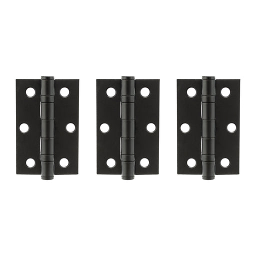 Atlantic Ball Bearing Hinges 3" x 2" x 2mm set of 3 - Matt Black
