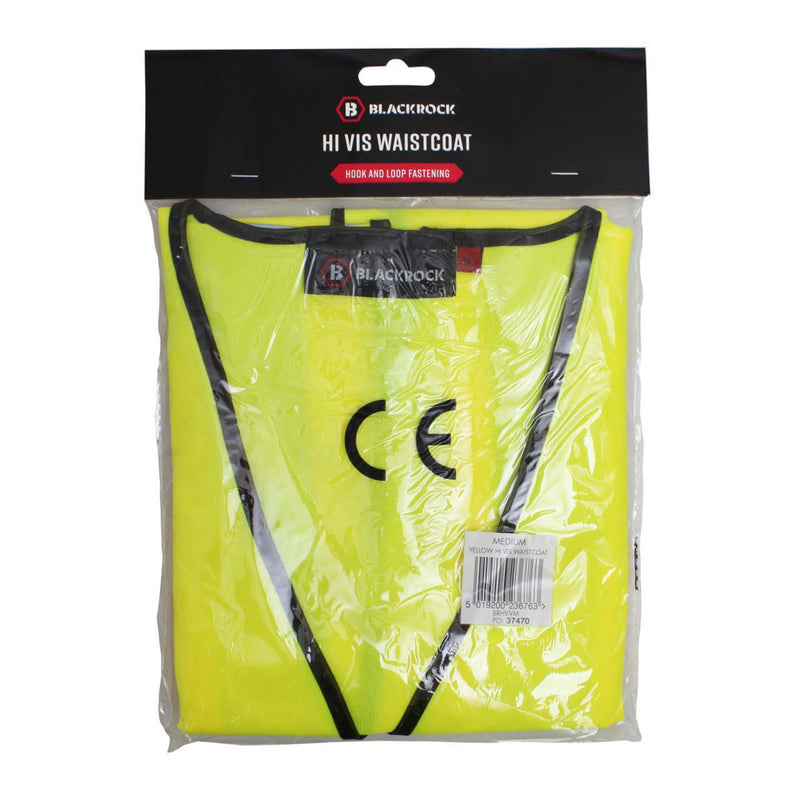 Blackrock Hi-Vis Sleeveless Vest/Waistcoat (carded) - Yellow size XL