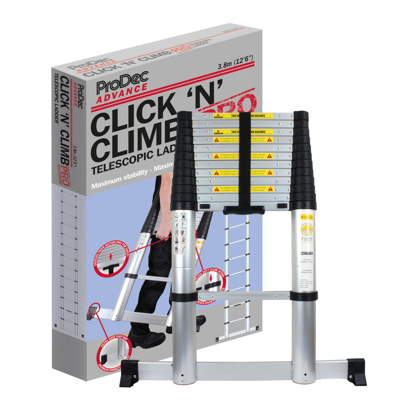 ProDec Advance 3.8m (12' 6") Click 'n' Climb PRO Telescopic Ladder