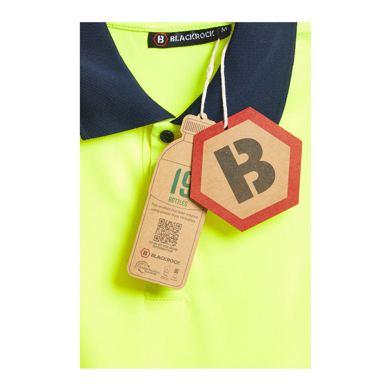 Blackrock Hi-Vis Eco Polo Shirt Long Sleeve - yellow size 4XL