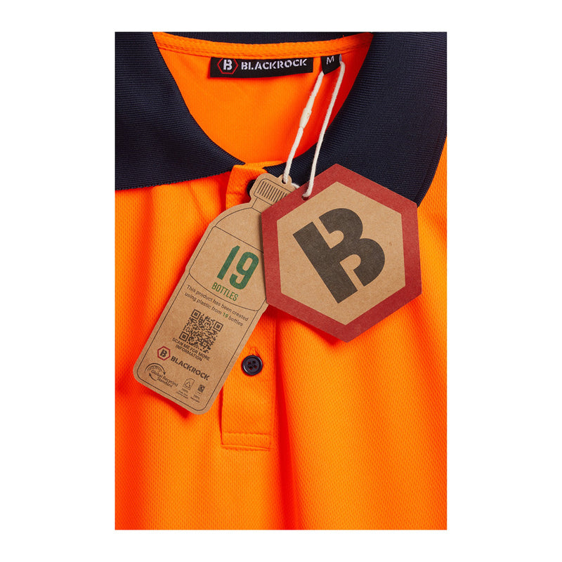 Blackrock Hi-Vis Eco Polo Shirt Long Sleeve - orange size XL