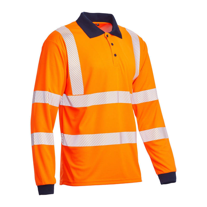Blackrock Hi-Vis Eco Polo Shirt Long Sleeve - orange size 2XL
