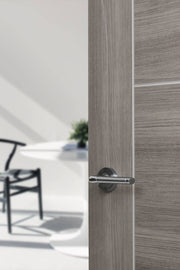 Eco Ocean Door Handle Pack (Latch Set - 3" CE Latch, 4" Slim Knuckle Hinges x2) - Satin Chrome/Polished Chrome