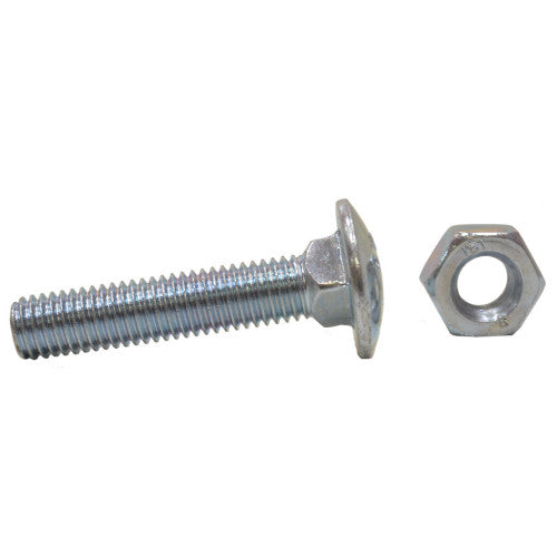 M12 x 50mm ZP Small Carriage Bolts & Nuts (Packs of 3)