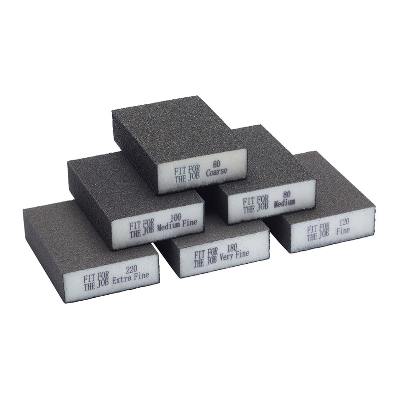 Fit For The Job 6pc Flexible Sanding Blocks Pack