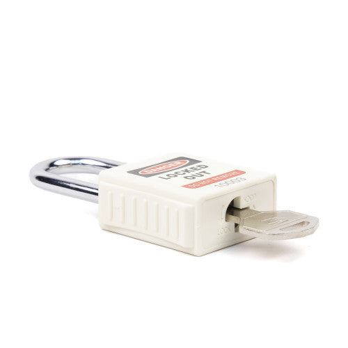 Safety Lockout Padlocks, Standard Shackle, White (each)