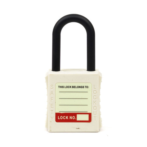 Safety Lockout Padlocks, Nylon Shackle, White (each)