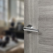 Mediterranean Santorini Lever Door Handle on Round Rose - Satin Chrome/Polished Chrome