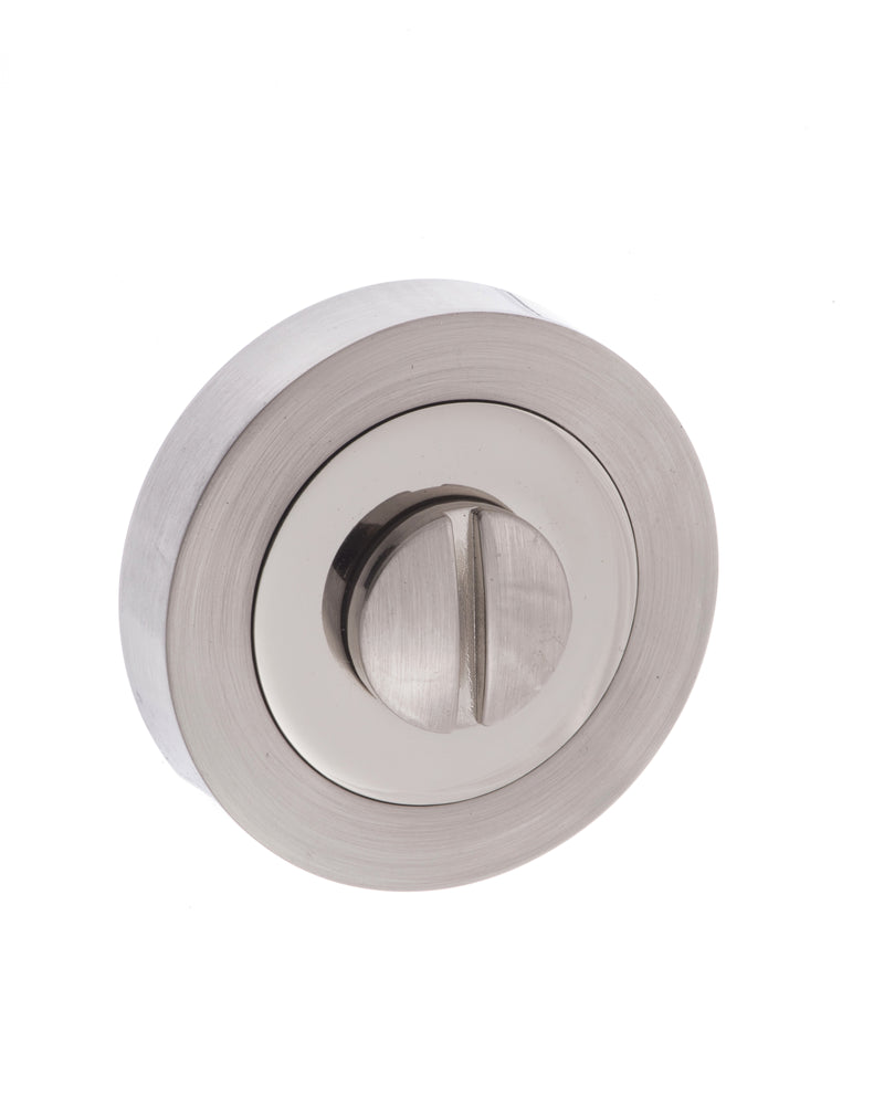 Mediterranean WC Turn and Release on Round Rose - Satin Nickel/Polished Nickel