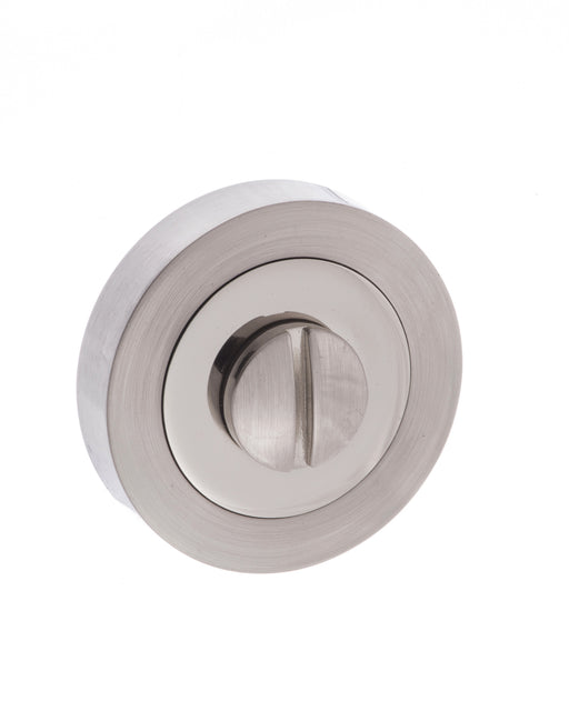 Mediterranean WC Turn and Release on Round Rose - Satin Nickel/Polished Nickel