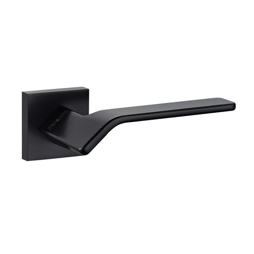 Oro & Oro Frana Lever Door Handle on Square Rose - Matt Black