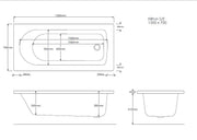 Nova 1500mm x 700mm Single Ended Bath