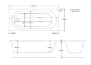 Excel 1500mm x 700mm Single Ended Bath