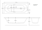 Onyx 1700mm x 700mm Double Ended Bath