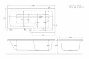 Tide 1700mm x 850mm Right Handed L Shaped Bath