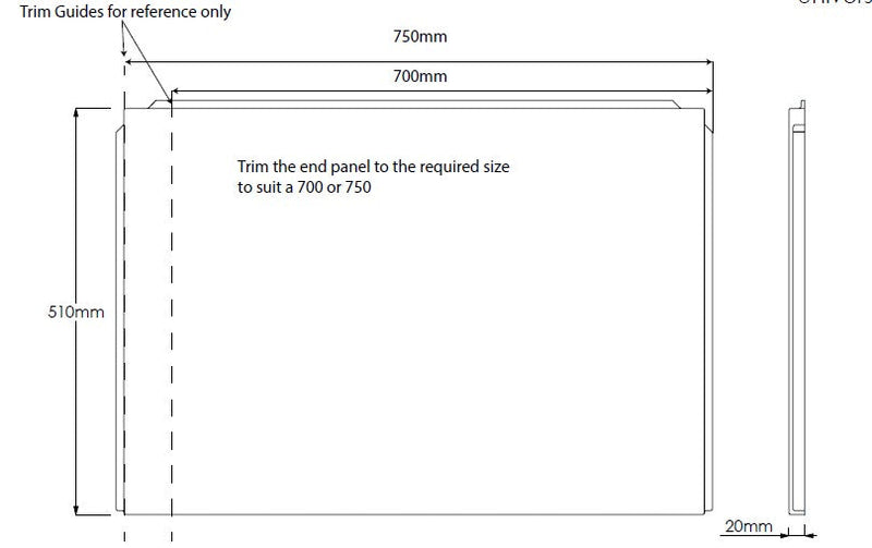 750mm End Bath Panel