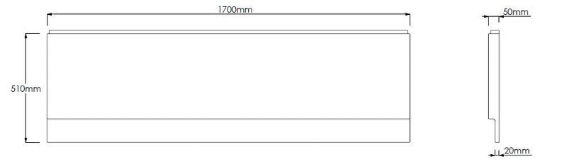 1700mm Front Bath Panel