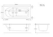 Nova Geode 1600mm x 700mm Single Ended Bath
