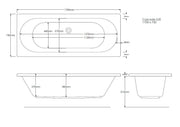 Onyx Geode 1700mm x 750mm Double Ended Bath