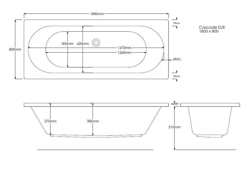 Onyx Geode 1800mm x 800mm Double Ended Bath