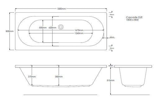 Onyx Geode 1800mm x 800mm Double Ended Bath