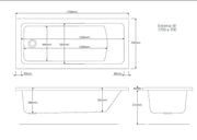 Pinnacle Geode 1700mm x 700mm Single Ended Bath