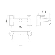 PHI CHROME BATH FILLER 2TH, ONE SPOUT      DOES NOT INCLUDE BATH WASTE