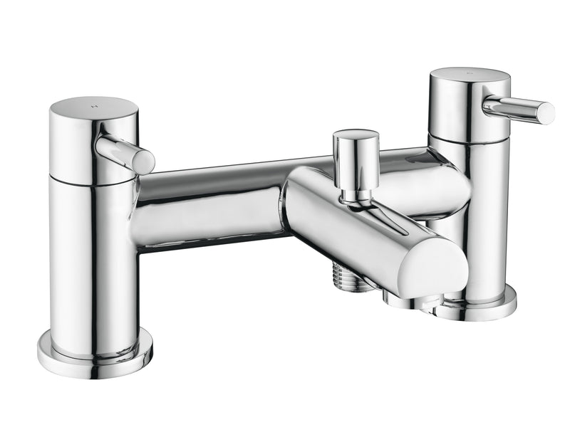 PHI CHROME BATH SHOWER MIXER 2TH INCL.     SLIDE RAIL & HEAD / WAND. NO BATH WA