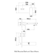 CHI CHROME WALL MOUNTED BATH FILLER        DOES NOT INCLUDE BATH WASTE