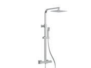 Oasis Column Shower w/ Rail, Hose & Square Head - Chrome