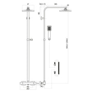Oasis Column Shower w/ Rail, Hose & Square Head - Chrome