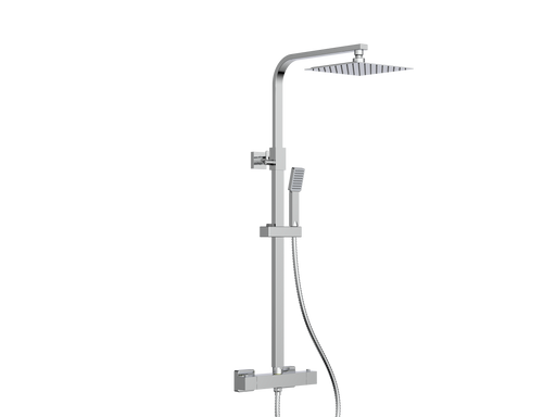 Oasis Column Shower w/ Rail, Hose & Square Head - Chrome
