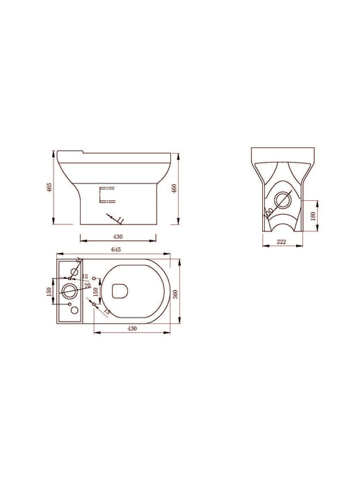 Glade Round 460mm x 645mm x 360mm Comfort Height Close Coupled Open Back WC Pan - White